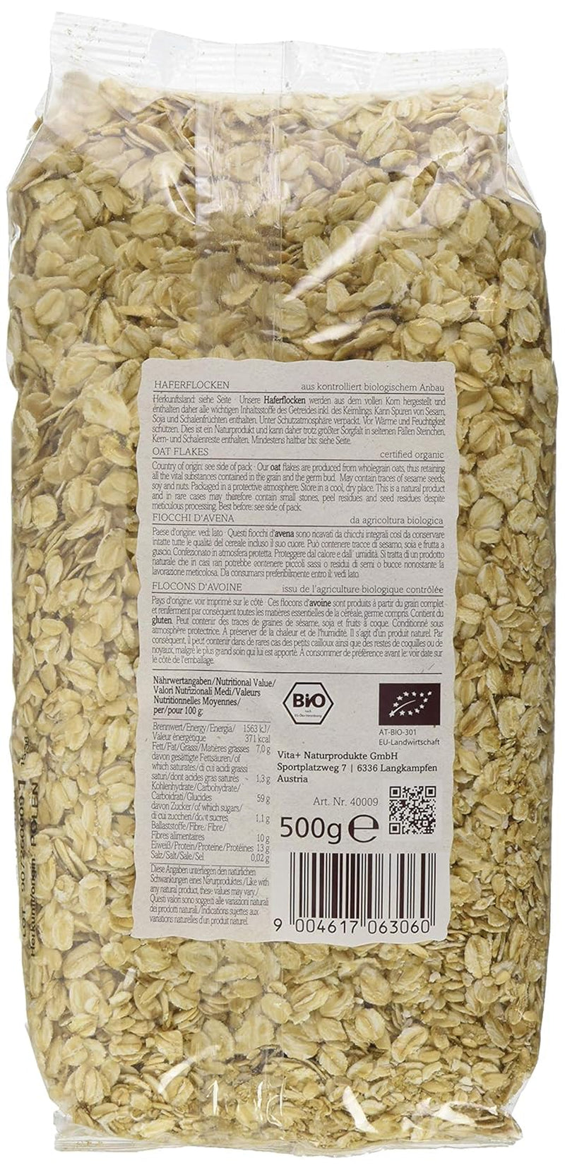 Avena orgánica Verival, paquete de 6 (6 x 500 g)