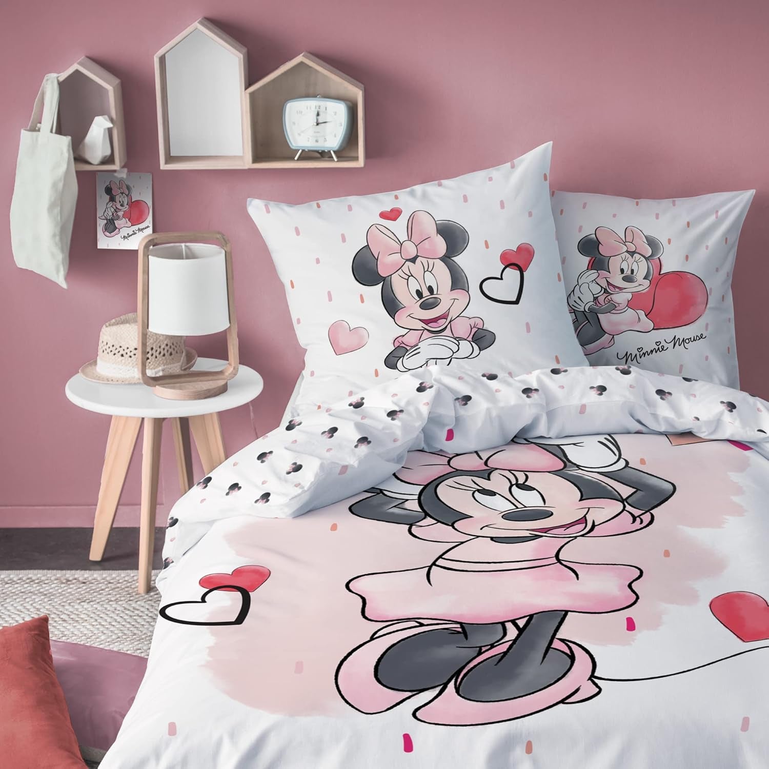 Minnie Mouse Bettwäsche Kinderbettwäsche 1 Kissenbezug 80X80 Cm + 1 Bettbezug 135X200 Cm 100% Baumwolle Naty Título predeterminado de la tienda