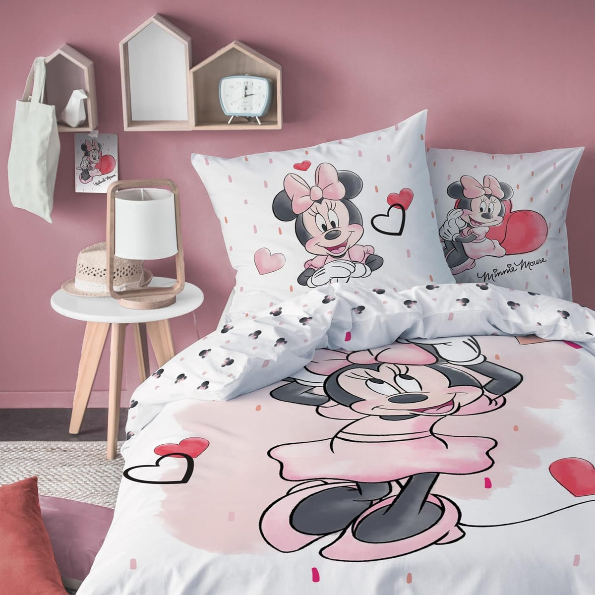 Minnie Mouse Bettwäsche Kinderbettwäsche 1 Kissenbezug 80X80 Cm + 1 Bettbezug 135X200 Cm 100% Baumwolle Naty Título predeterminado de la tienda
