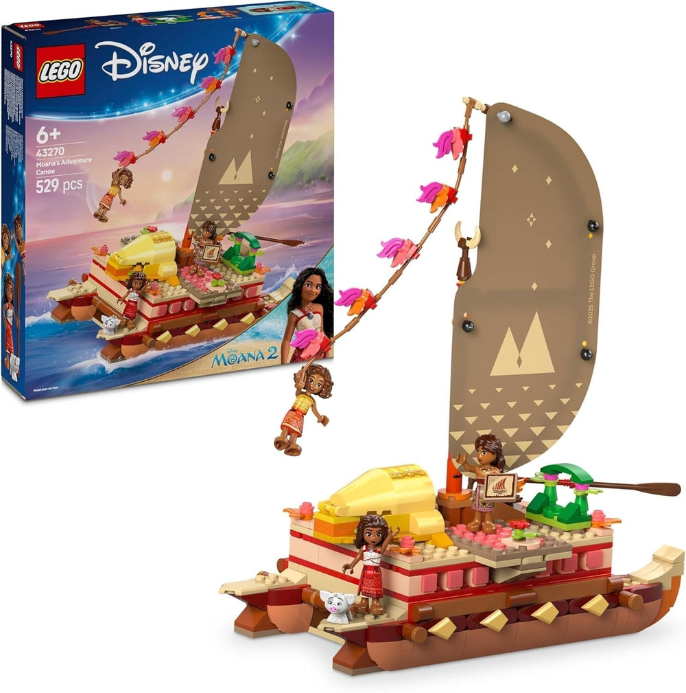 LEGO Ç€ Disney Moana 2: Balsa de aventuras de Moana - Barco de juguete con velas, cubierta extraíble, fogata y 3 minimuñecas, incluidas Loto y Moni - Regalo para niñas mayores de 6 años y fans - 43270 Juegos de construcción Beuche den LEGO-Store Título predeterminado