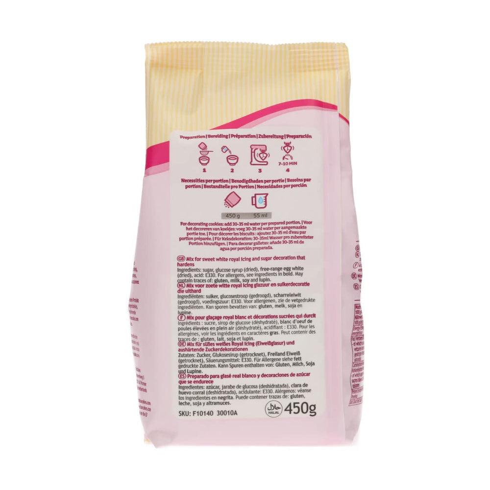 Funcakes Mix Für Royal Icing, Einfach Zu Verwenden, Zum Dekorieren Von Kuchen Und Keksen, Schöne Glasur, Nur Wasser Hinzufügen, Halal., 450 G Glazuri si Decor Naty Shop