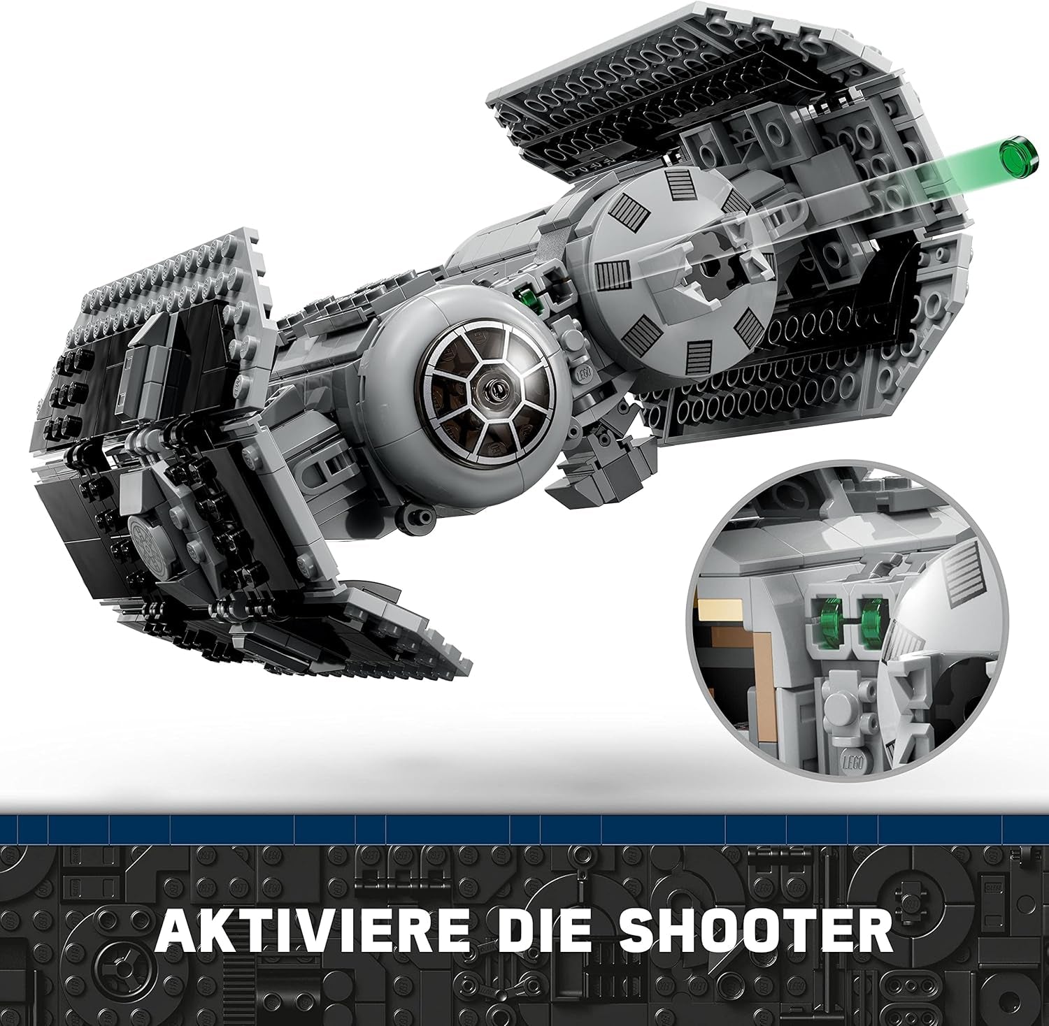 LEGO Star Wars Kit de modelo de bombardero TIE con minifiguras de Darth Vader con sable de luz y droide Gonk, juguete para construir Starfighter como regalo 75347 Juegos de construcción Besuche den LEGO-Store