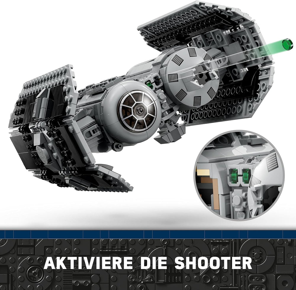 LEGO Star Wars Kit de modelo de bombardero TIE con minifiguras de Darth Vader con sable de luz y droide Gonk, juguete para construir Starfighter como regalo 75347 Juegos de construcción Besuche den LEGO-Store