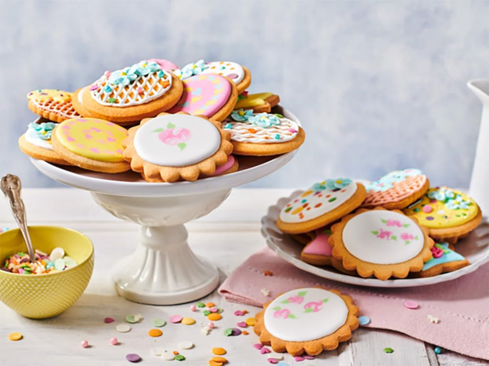 Funcakes Mix Für Kekse: Einfach Zu Verwendende, Knusprige Und Knusprige Kekse, Perfekt Zum Dekorieren Mit Fondant- Oder Royal Icing, Auch Als Tortenkruste Geeignet, Halal., 1 Kg Mix para hornear y cocinar Naty Shop