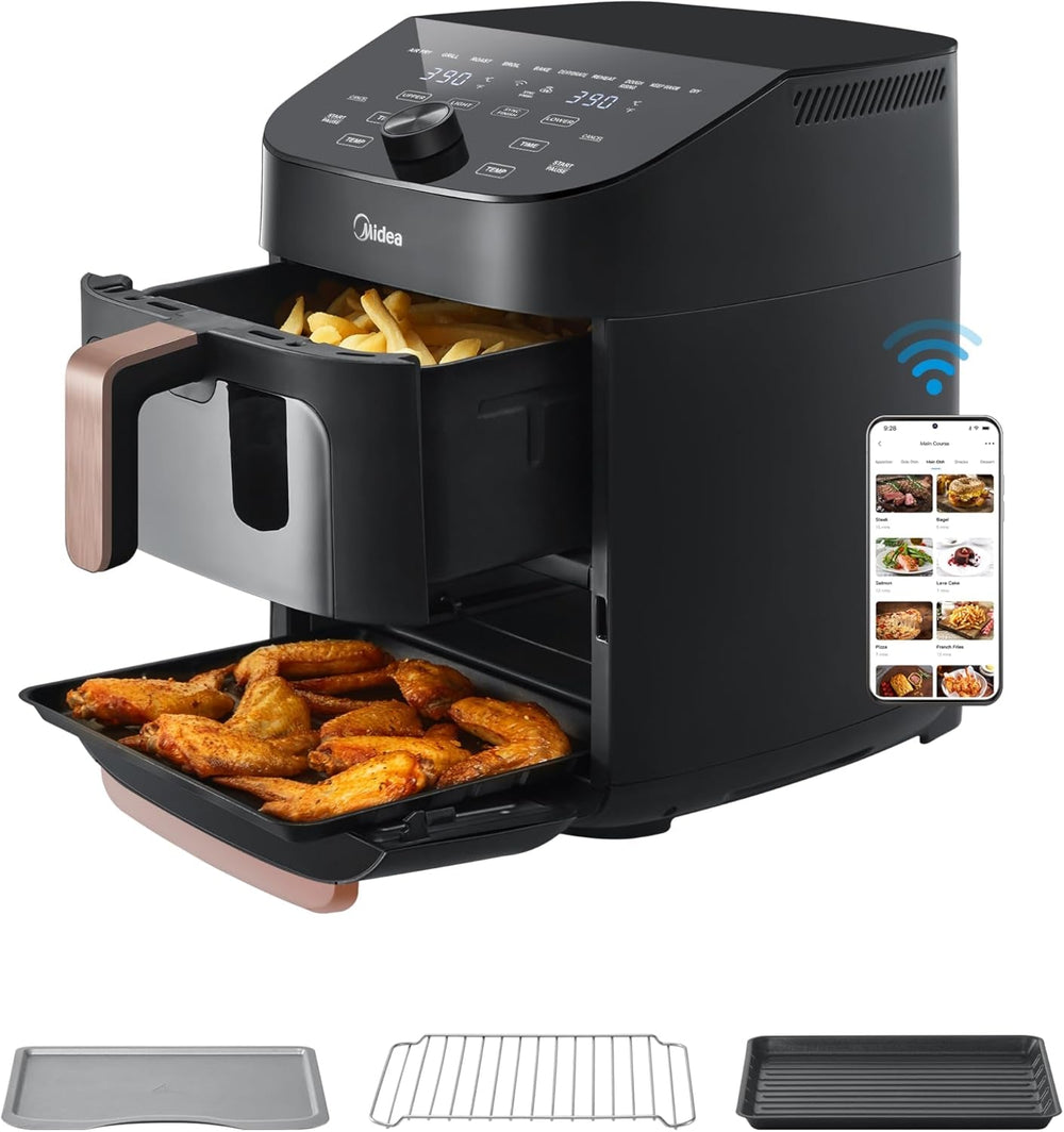 Midea Freidora de Aire Caliente 2L, 1150W Airfryer, Sin Aceite, Freidora de aire caliente, Función de apagado automático Electrodomésticos Naty Shop 11L