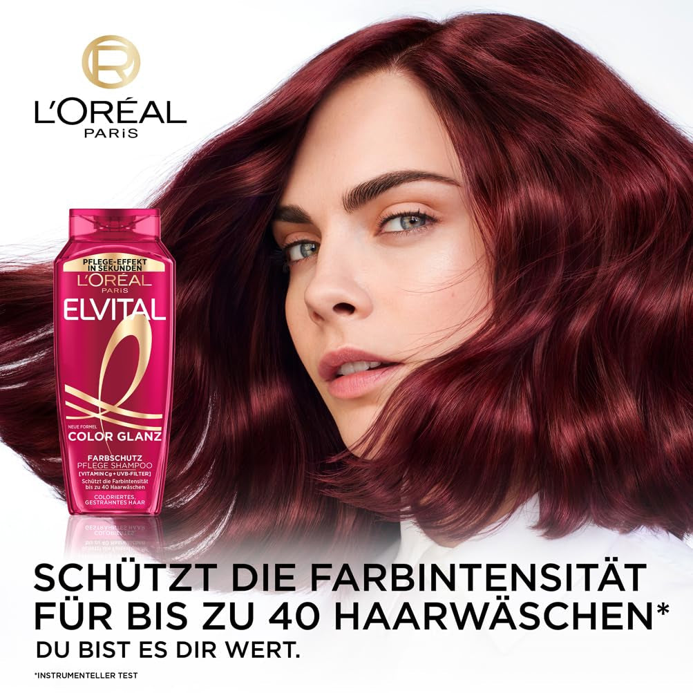 L'Oréal Paris Elvital XXL, Champú protector del color para cabello teñido, 1 litro Ducha y baño L'Oréal