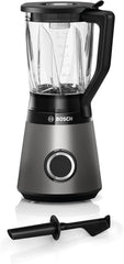Bosch Batidora de pie Vitapower Serie 4 MMB6172SN, Verbesserte Version, 10 Jahre Motorgarantie, Edelstahl-Klingen, 1.5L Glassbehälter, Spülmaschinenfeste Teile, 30.000 U/Min, 1200 W, Silver Kitchen Naty Shop