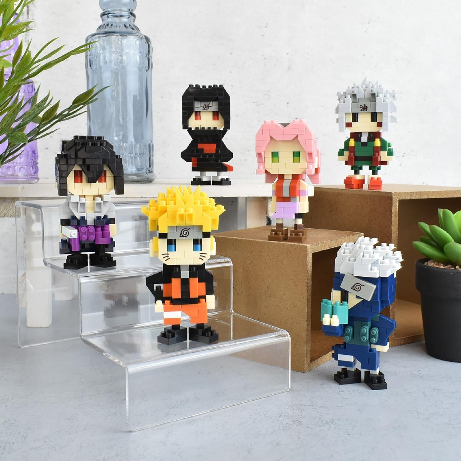 Bandai - Nanoblock - Kakashi Hatake - Mini-Bausteinfigur - Konstruktionsspiel - Bausatz für Manga-Pixel-Figur - NBCC137