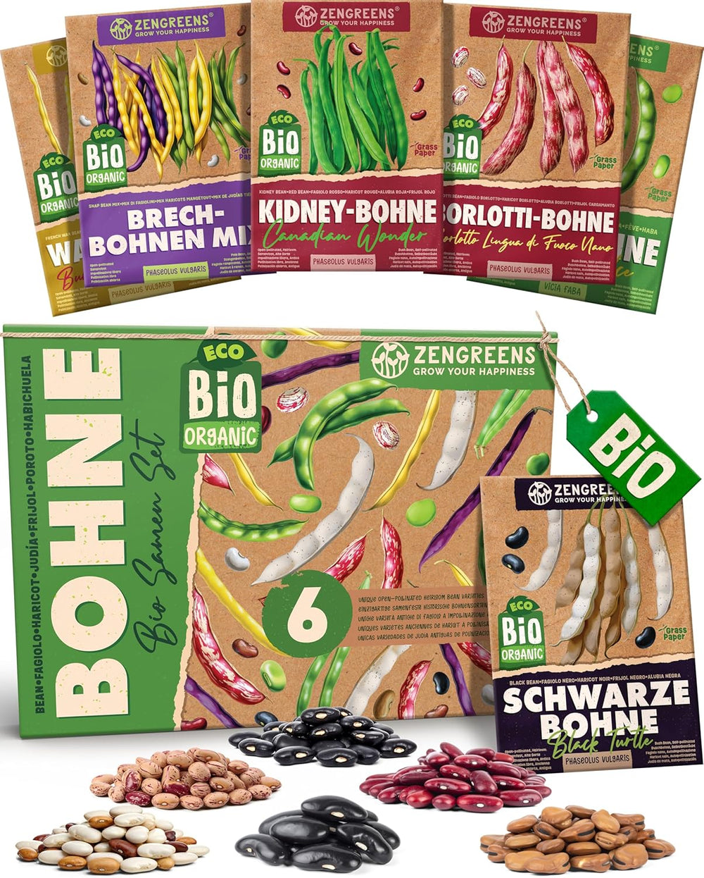 Semillas de Albahaca Orgánicas en un Juego de 6 - 6 Semillas de Albahaca para un fácil Cultivo en el jardín, balcón o Cama elevada - Semillas de Plantas - Plántulas