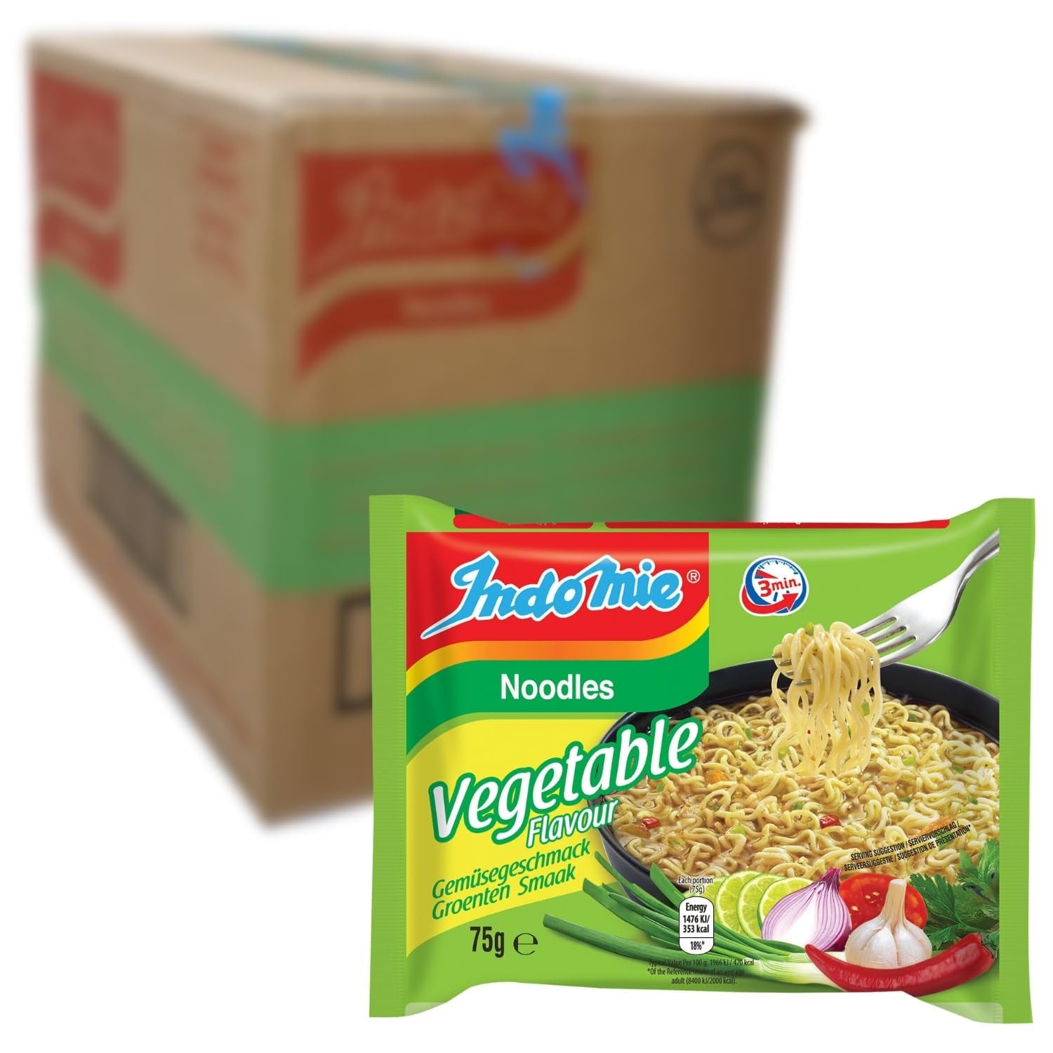 INDOMIE - Fideos instantáneos Mi Goreng - Paquete múltiple (40 x 80 g)