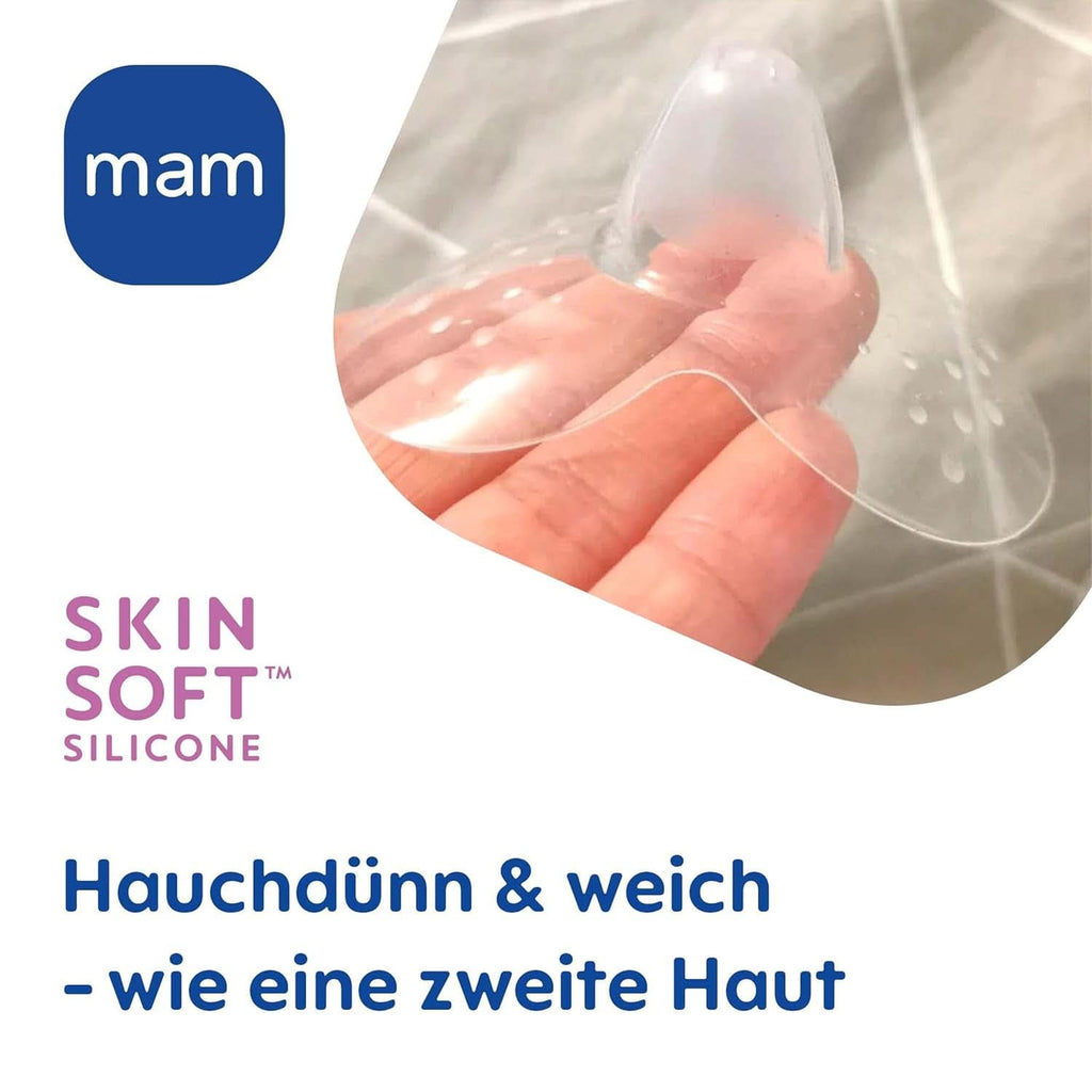 MAM Stillhütchen Größe S (Ø 17 Mm) Im 2Er-Set, Extra Weiche Brusthütchen Zum Schutz Beim Stillen, Brustwarzenschutz Für Maximalen Hautkontakt Zwischen Mutter Und Kind Accesorii Hrana si Alaptare Bebe Naty Shop