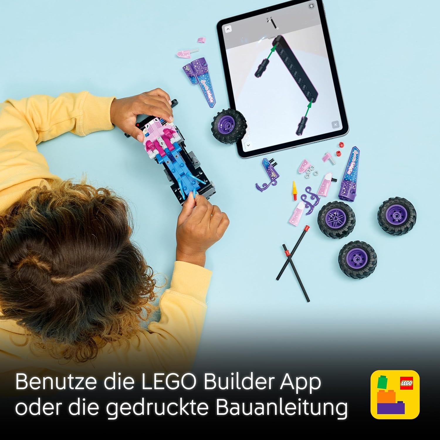 LEGO Technic Monster Jam Sparkle Smash con motor de rueda - Technic Monstertruck & Einhorn Monster Truck Spielzeug - Juegos creativos de 7 años para niños, niñas y niños - 42220