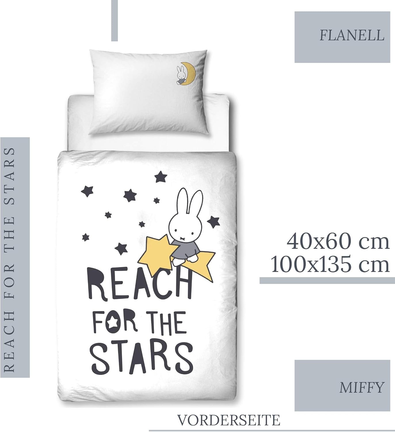 Ropa de cama infantil, conejito y estrellas, algodón Ropa de cama infantil Naty Shop