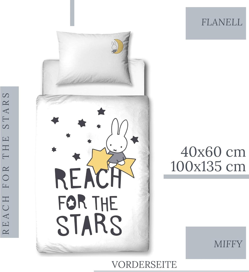 Ropa de cama infantil, conejito y estrellas, algodón Ropa de cama infantil Naty Shop