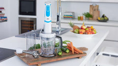 Braun Stabmixer MQ 5260WHBL Stabmixer - Multiquick 5 Vario Pürierstab Mit Edelstahl Mixfuß Und Spiralschneider, 1000 Watt, Inkl. Umfangreiches Zubehör-Set, Weiß/Blau Tienda para madres e hijos Naty