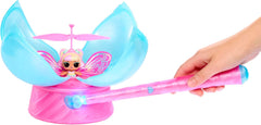 LOL Surprise! Magic Flyers Fairies Tots - Flower Child - Include 1 păpușă și 1 baghetă magică, într-un pachet în formă de floare, 2 de colecționat, Rose