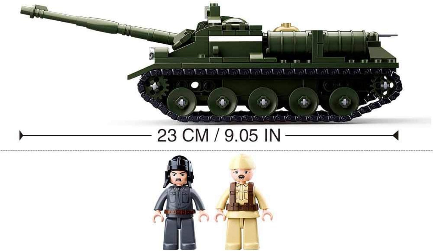 Sluban SL95558, WWII - Alliierter Jagdpanzer(335 Teile)[M38-B0687], Spielset, Klemmbausteine, Soldaten, mit Spielfigur, Army WWII, Multi Color