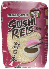 Arroz japonés Miyako para sushi, grano redondo, 0,5 kg