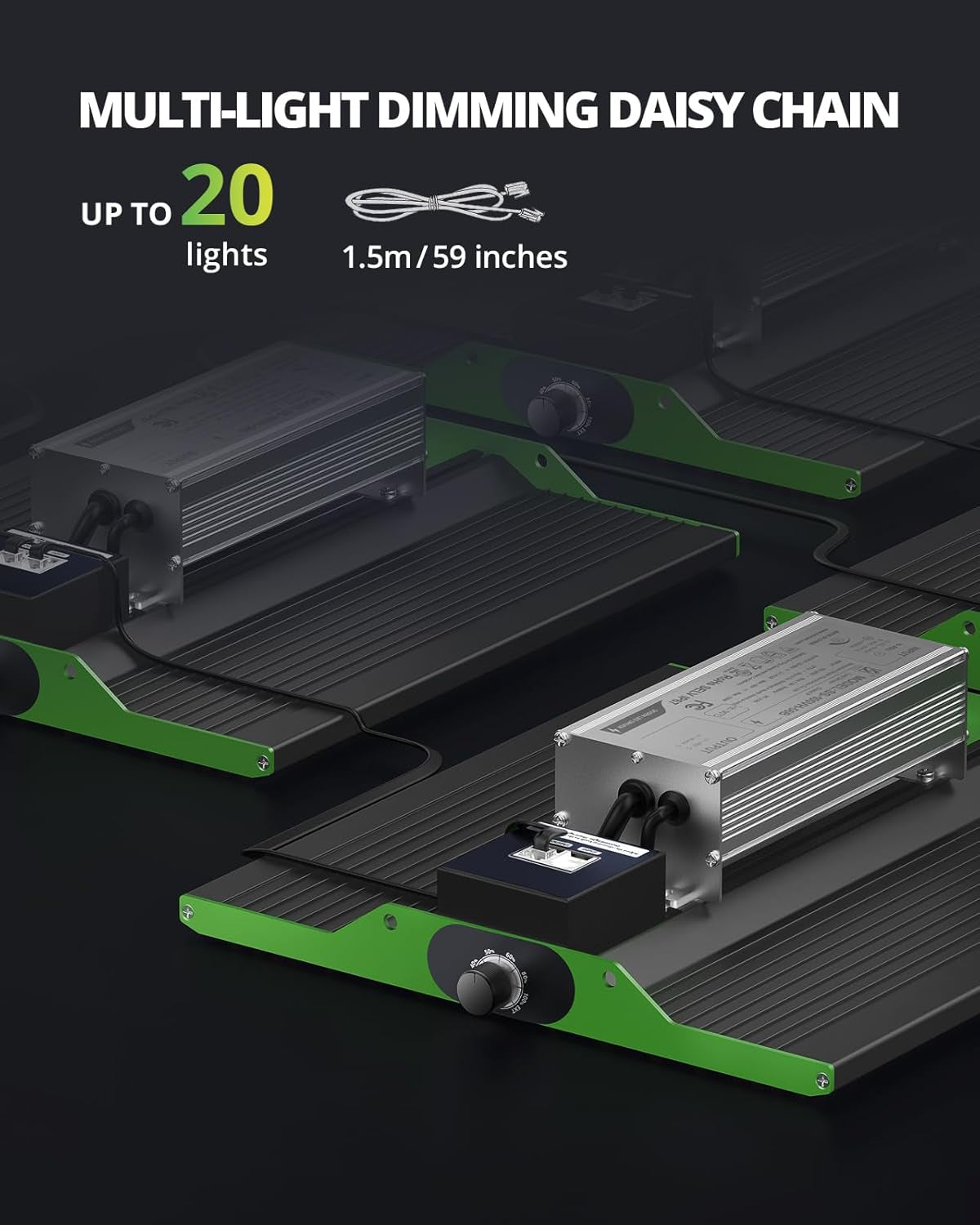 VIPARSPECTRA P1000 Luz de cultivo LED de espectro completo 2024 Luz de cultivo LED 0%-100% regulable para invernaderos Plantas de interior Plántulas Verduras Flores Tiendas de cultivo 60x60cm y 80x80cm