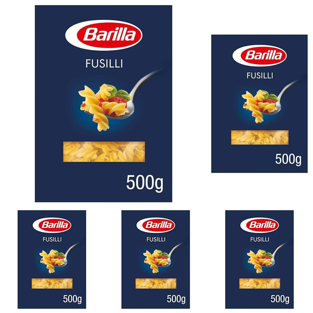 Barilla Pasta Classic Fusilli No. 98 de trigo duro de alta calidad, siempre al dente, Chili, Spaghetti, Fusilli, Penne, Italiano, 500g