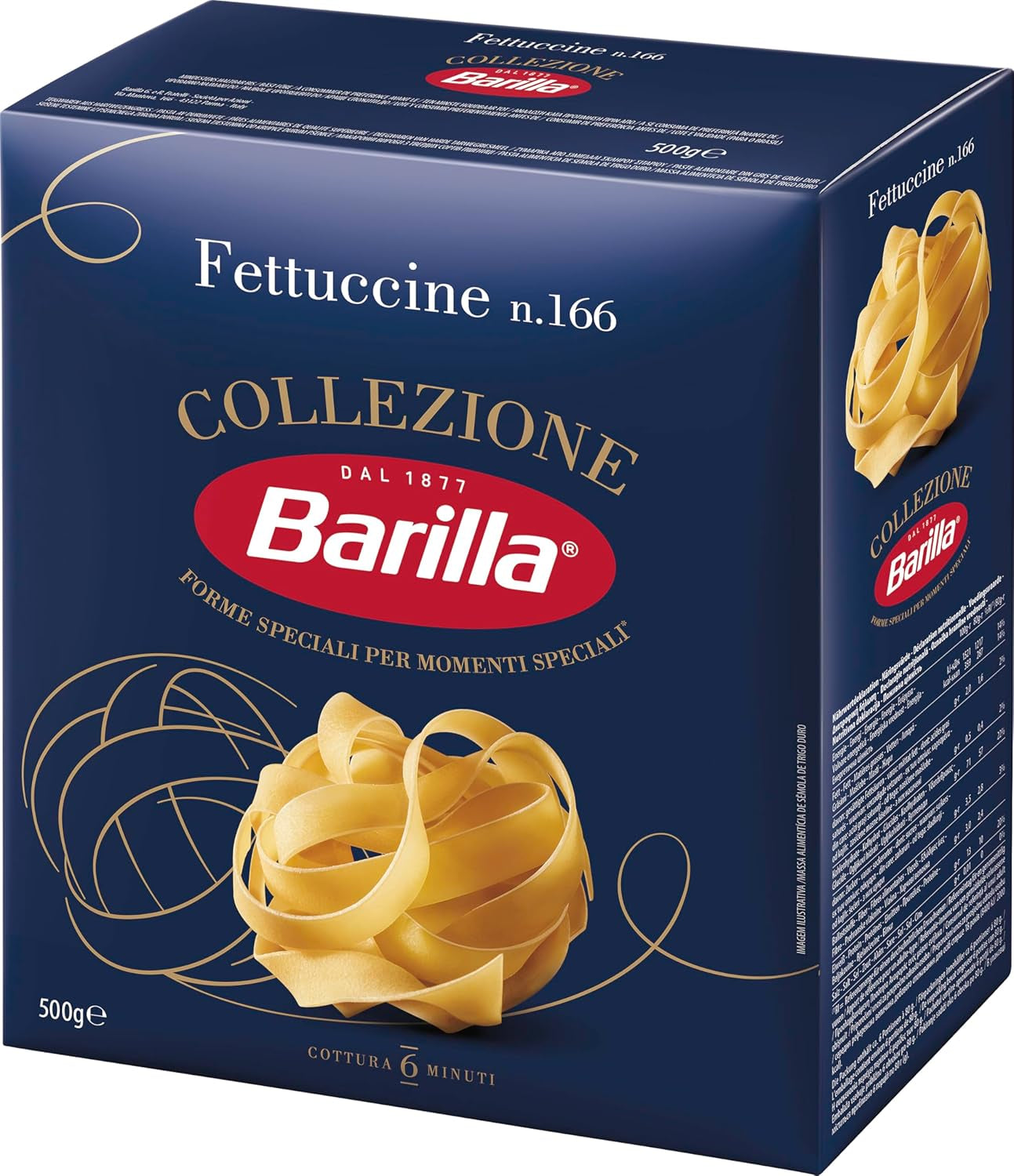 Pasta Barilla Collezione Fettuccine, (1 x 500 g) (Paquete de 3)