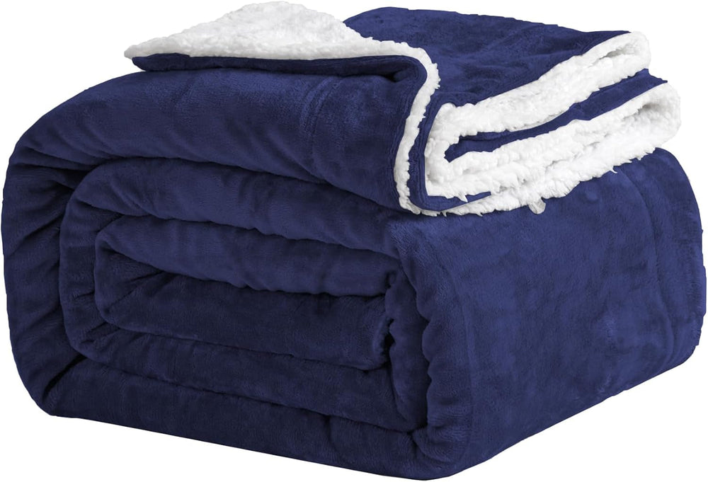 Manta Acogedora 150X200Cm Manta De Lana Negra Manta Living Sherpa Manta para Sofá Manta para Sofá Cálido Invierno Suave (Negro, 150X200Cm) Good Nite Beds and Blankets Azul Marino 200X230Cm
