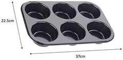 Tala Performance Muffin-Blech, 6 Löcher, Jumbo-Größe, Karbonstahl Von Professioneller Stärke, Mit Antihaftender Eclipse-Beschichtung, Schwarz Moldes y bandejas para repostería Naty Shop