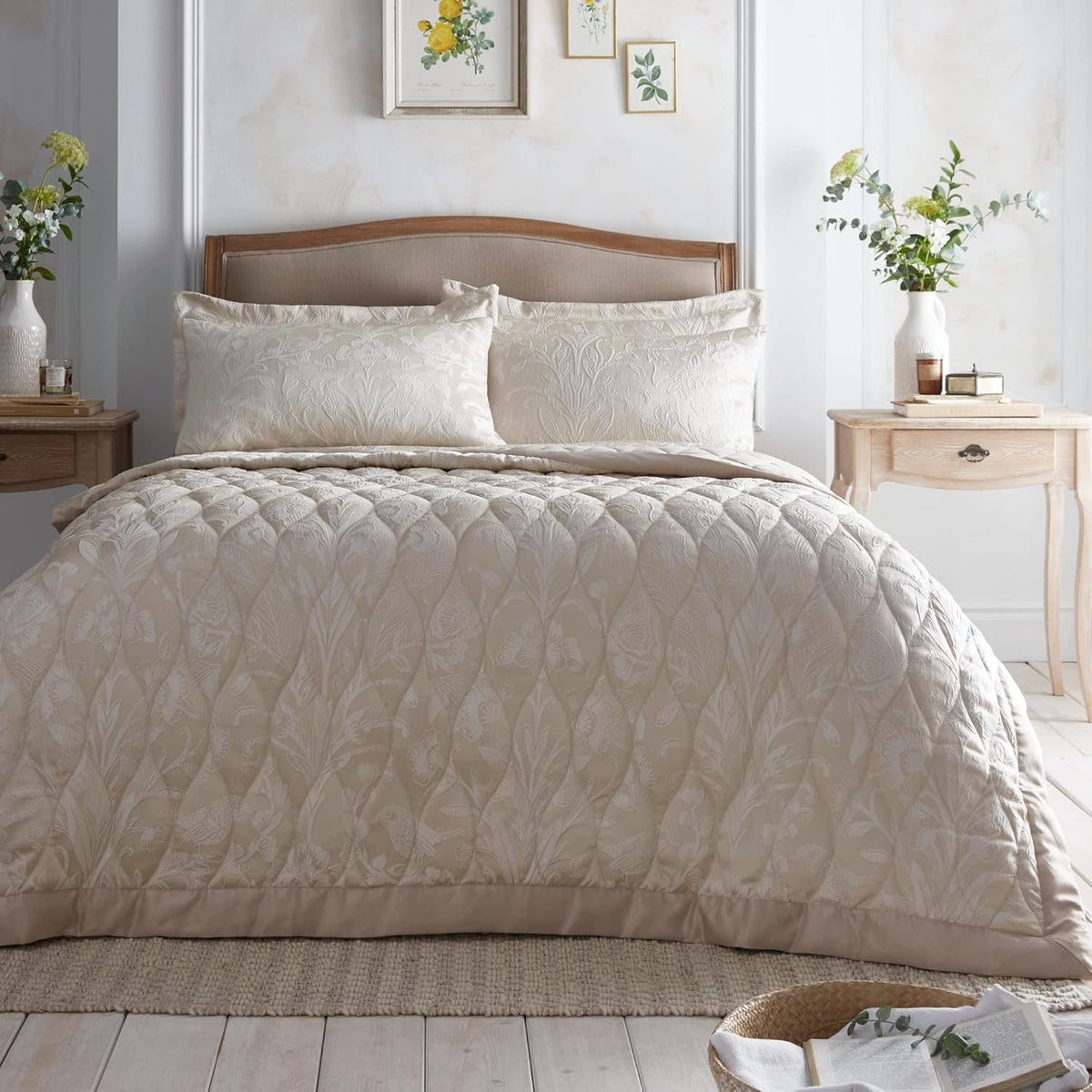 Colcha de jacquard Heritage Elysia, 200 x 230 cm, champán Appletree Beds and Blankets Título predeterminado