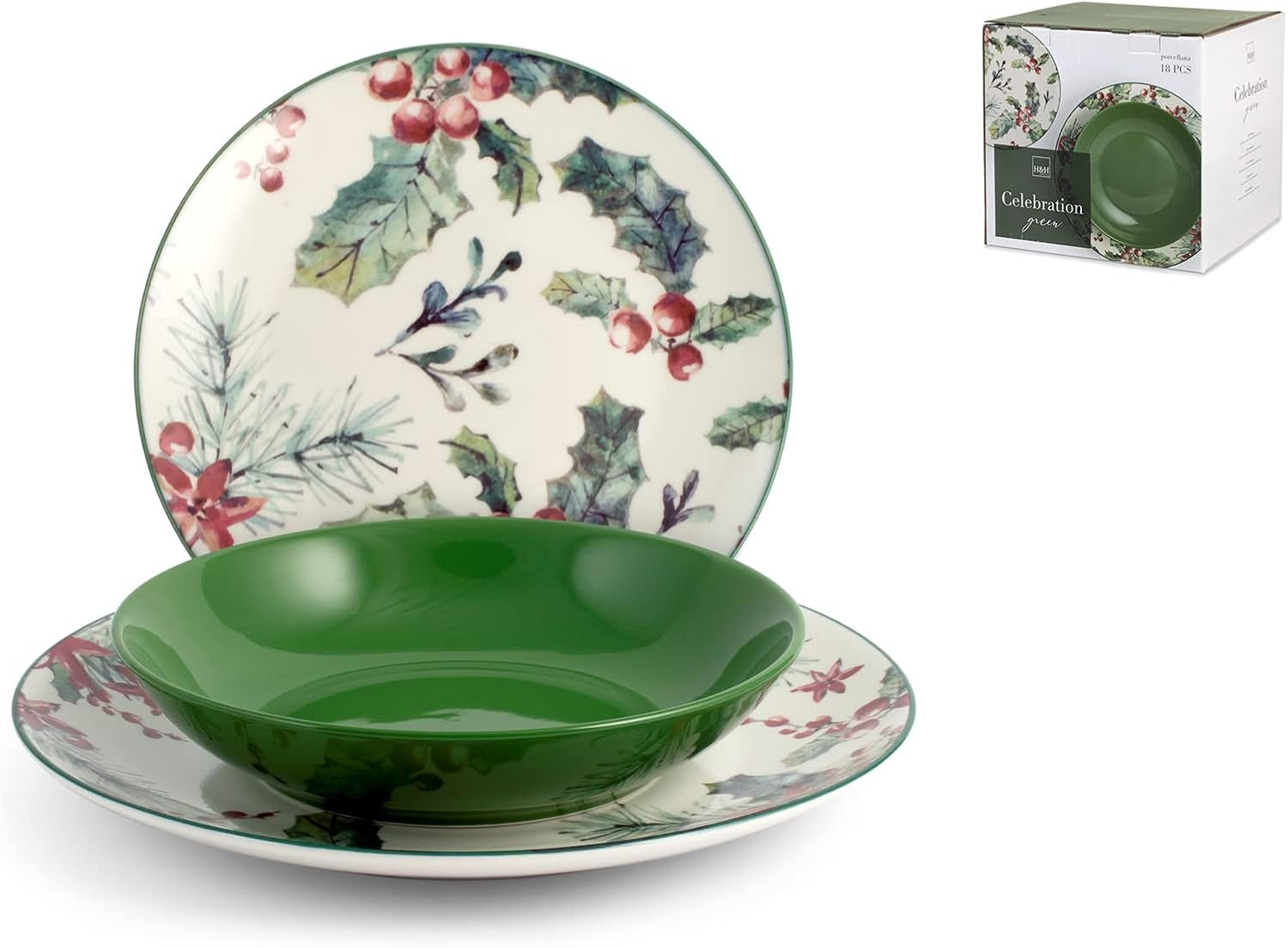 Serviciul Natalizio 18 Pezzi Celebration Green