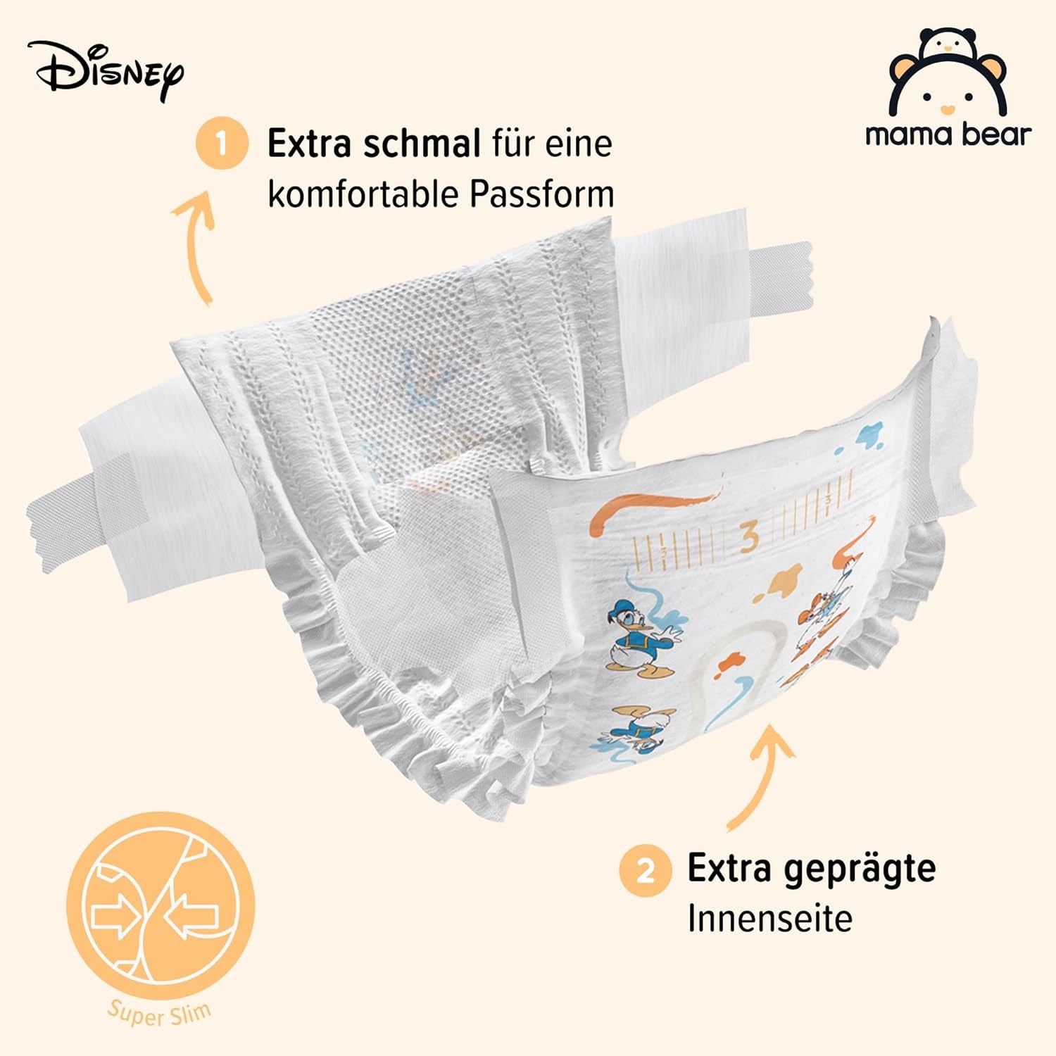 Marca Amazon: Mama Bear Disney Pañales ultra secos, tamaño 3 (4-9 kg) - Caja mensual, blanco, 172 unidades (2 paquetes de 86)