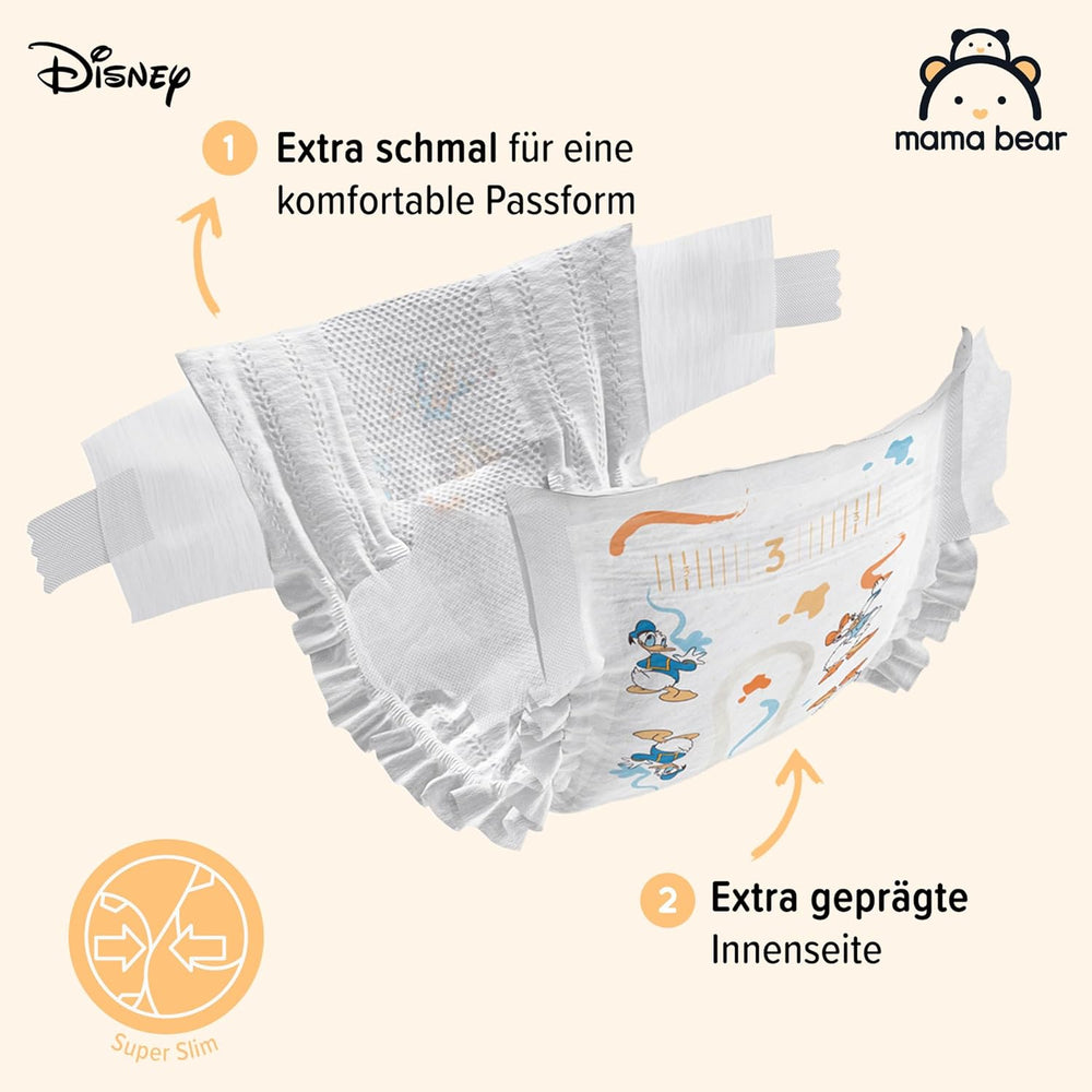 Marca Amazon: Mama Bear Disney Pañales ultra secos, tamaño 3 (4-9 kg) - Caja mensual, blanco, 172 unidades (2 paquetes de 86)
