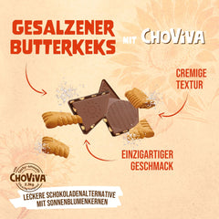 Galletas de Mantequilla Salada y ChoViva, barra de 80g, elaboradas con chocolate alternativo con pipas de girasol