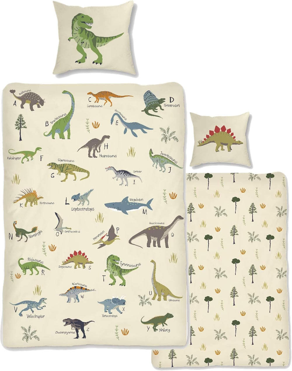 Skybrands Dino Bedtuchen 135X200 Jungen Bedtuchen Dinosaurier Baumwolle 2Tlg Kinder Bedtuchen Dinosaurier 135X200 + Beutel Naty Título predeterminado de la tienda