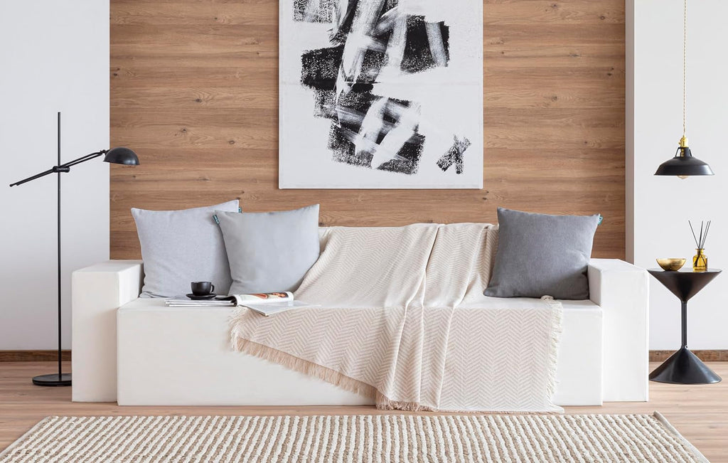 Cuvertură de pat multifuncțională Todocama, cuvertură de pat, cuvertură pentru pat, cuvertură pentru canapea, jarapas, model în formă de heringbone (230 X 260 Cm, bej nisip). Paturi si Cuverturi Besuche den Todocama-Store