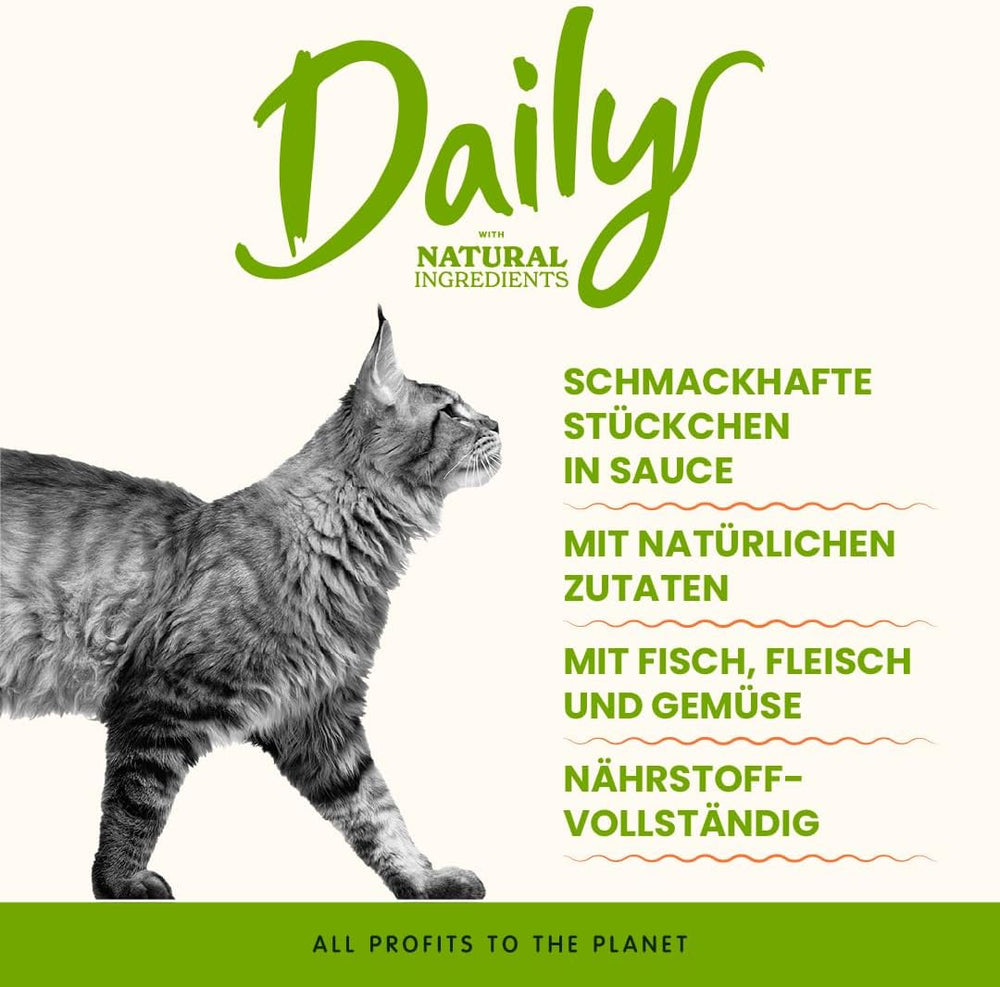 Almo Nature Daily - Hrană umedă pentru pisici - Ton și Somon - 70g, Pachet de 30