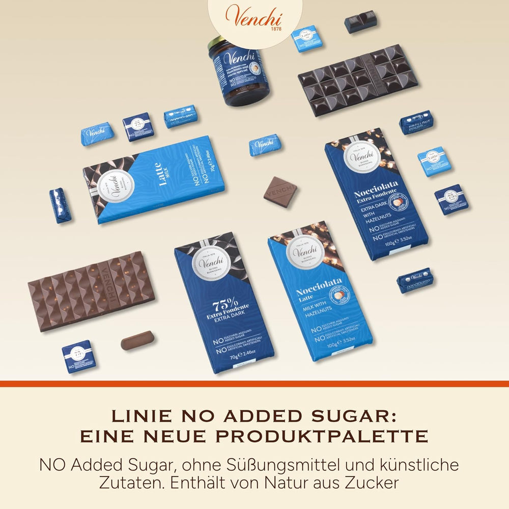 Venchi – Granblend Extra Black 75% SIN Azúcar Añadida, 1 kg – SIN Edulcorantes Artificiales – Sin Gluten – Vegano