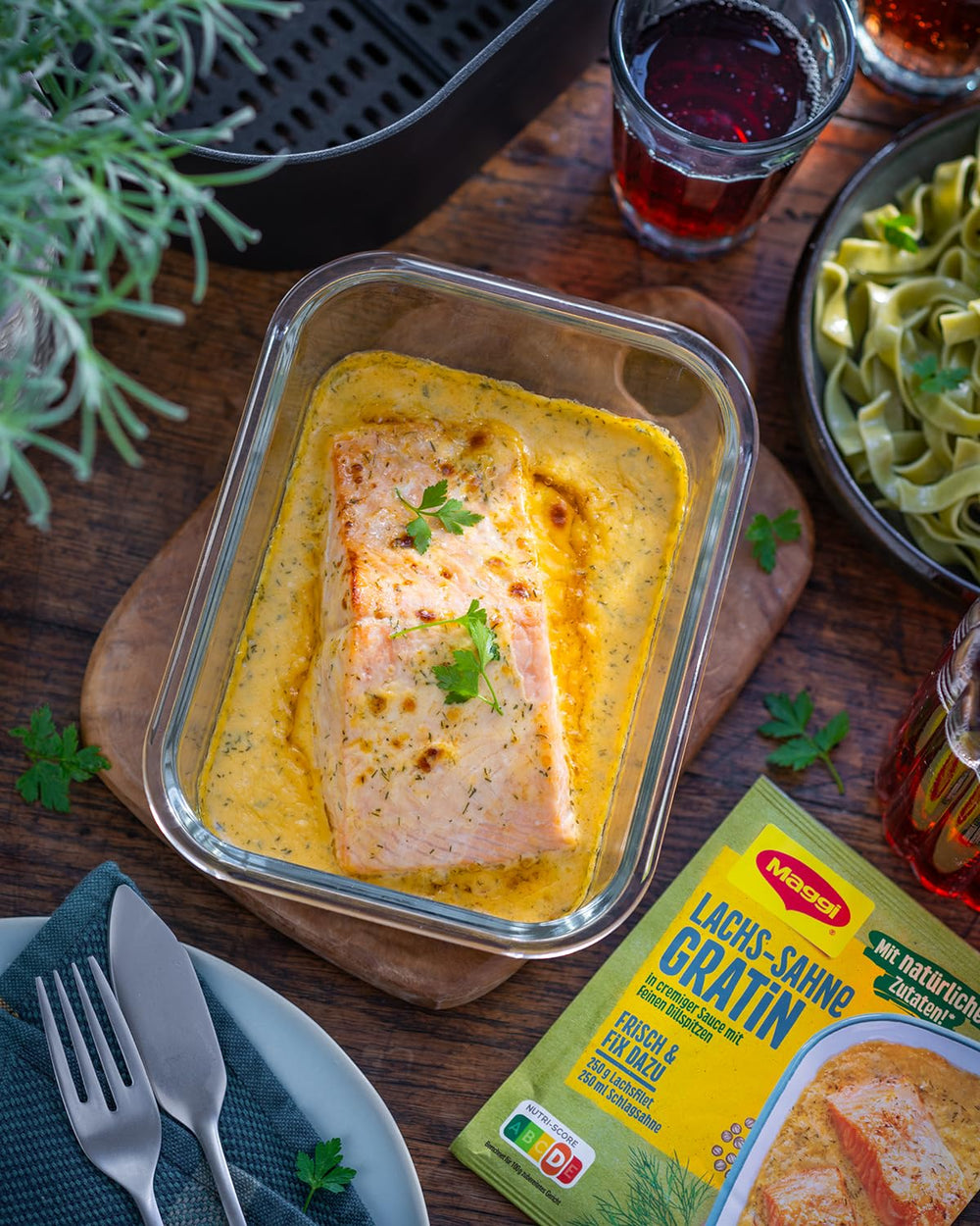 MAGGI Fix für Lachs-Sahne Gratin, Würzmischung, mit natürliche Ingredient*, para 2 porciones, 1 paquete (1 x 26 g)