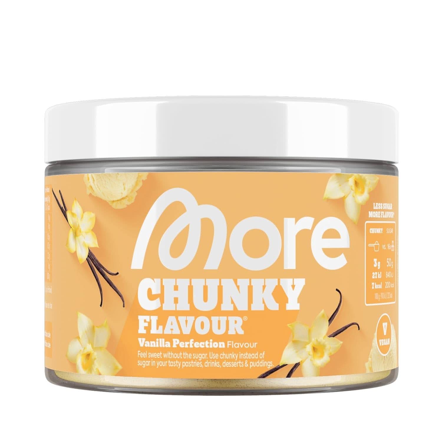 MÁS Chunky Flavor, Cheesecake de Arándanos, saborizante en polvo para endulzar con inulina y lactasa, 150 gramos Edulcorantes Naty Shop 150 G (1Er Pack) Vanilla Perfection