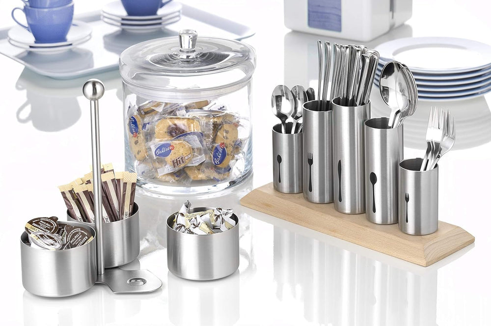 Portacubiertos de acero inoxidable, 1 paquete, Plata Naty Shop Kitchen