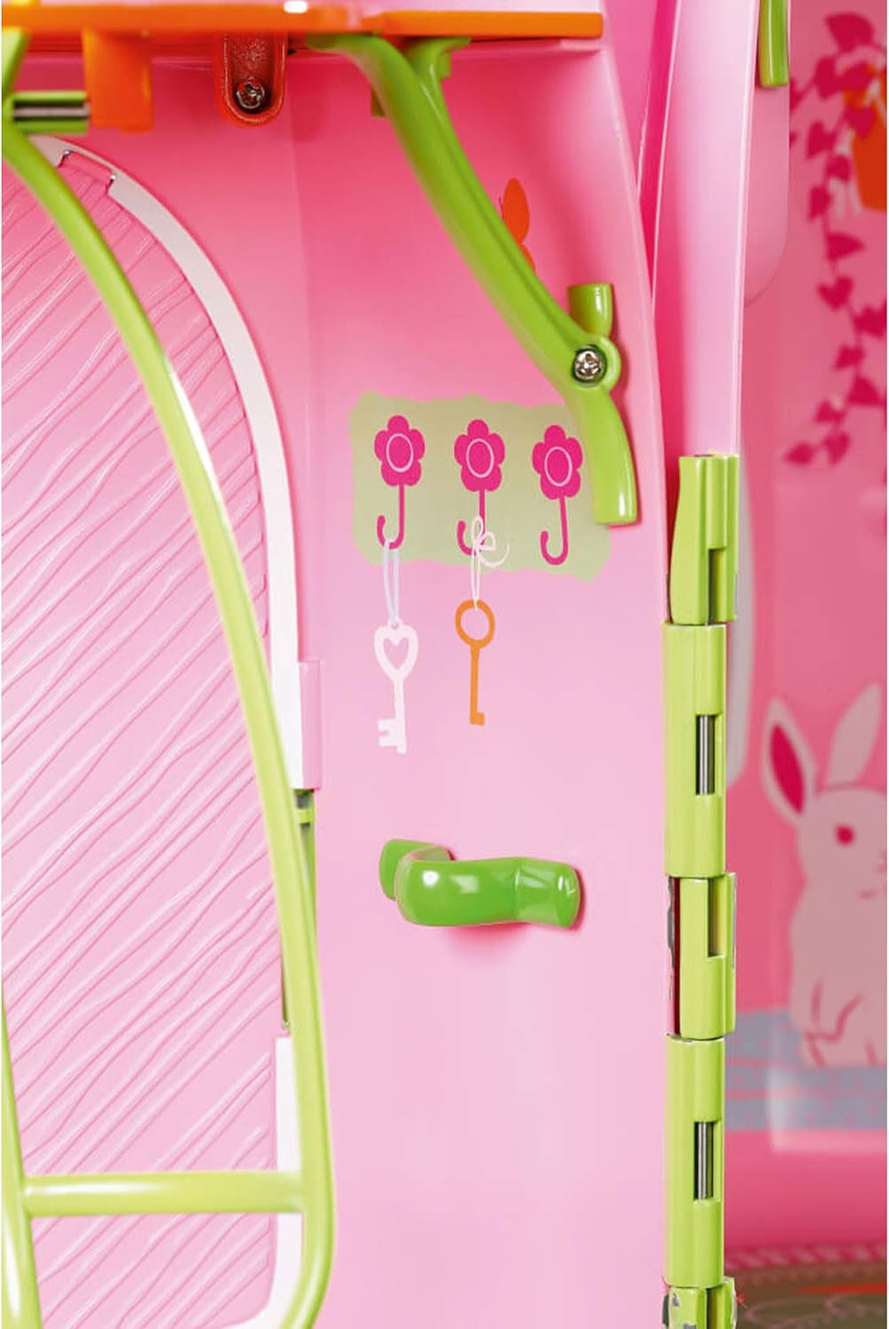 BABY Born Storybook Cottage, Casa de muñecas plegable para muñecas de 18 cm con mesa, chimenea, chaise longue y telescopio, rosa verde, 833803 Zapf Creation Casas de muñecas Naty Shop