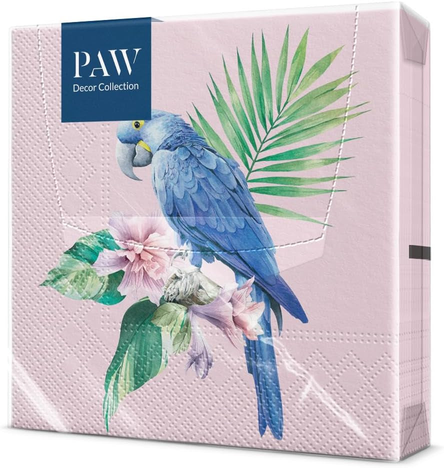 PAW - Șervețele 3 straturi (33 X 33 Cm) I 20 bucăți I Perfect pentru zile de naștere, petreceri, nunți, comuniuni și sărbători I Decorațiuni de masă șervețele de hârtie colorate - Monkey Jungle Fauna & Flora I Monkey Fun