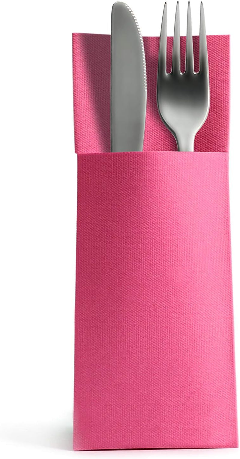 Airlaid 50 de șervețele pentru tacâmuri pungi pentru tacâmuri, asemănătoare țesăturii, șervețel de unică folosință de înaltă calitate, Bordeaux, 32X40 Cm