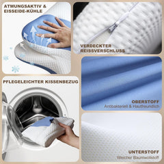 Pernă ergonomică pentru dormit lateral - Pernă pentru gât Pernă de sprijin pentru gât și dureri de umăr, pernă ortopedică de sprijin pentru gât din spumă de memorie pentru stomac, spate și dormit lateral cu suport pentru gât Perne ortopedice cervicale Naty Shop