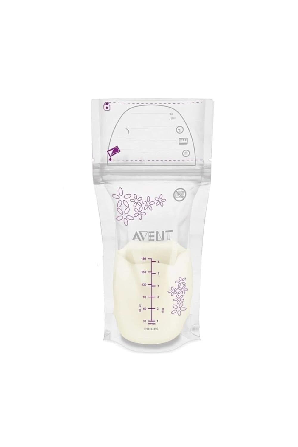 Philips Avent Bolsa Leche Materna 180Ml Para Conservar y Congelar Leche Materna, SCF603/25, Preesterilizada, 25 Unidades Accesorios Alimentación y Lactancia Bebe Naty Shop
