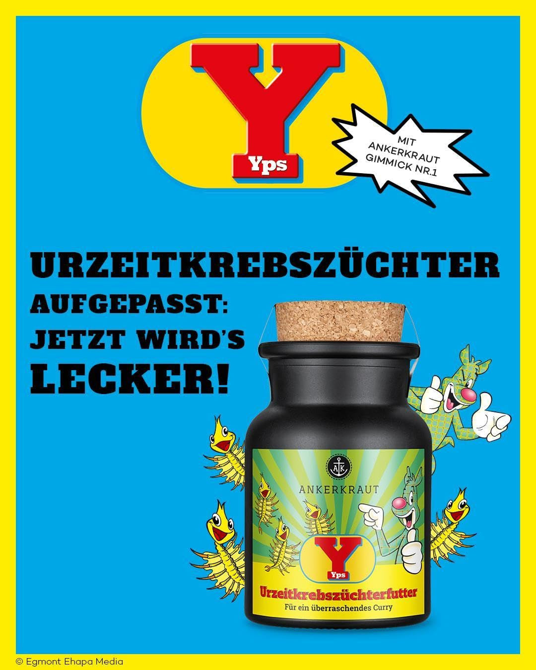 Ankerkraut x Yps Urzeitkrebszüchterfutter, Gewürzmischung für Rice, Gemüse und Snacks, mit Rote Beete, Kurkuma und Zwiebel, sin sal, 80 g en corcho