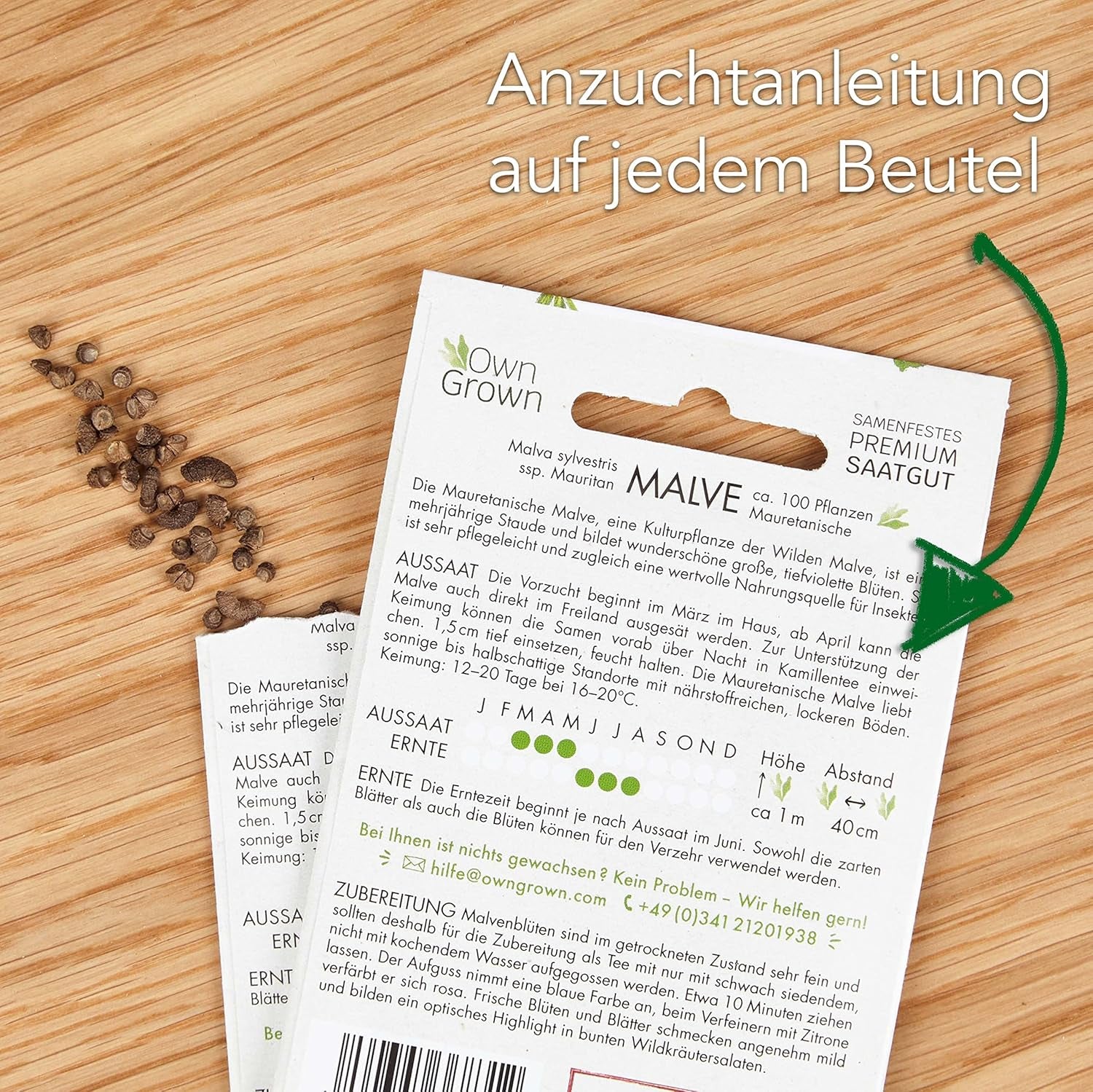 Set de semillas de té: 8 variedades de semillas para balcón y jardín - menta, manzanilla, anís, ortiga, malva - semillas de plantas - té - caja de té - Plantas OwnGrown