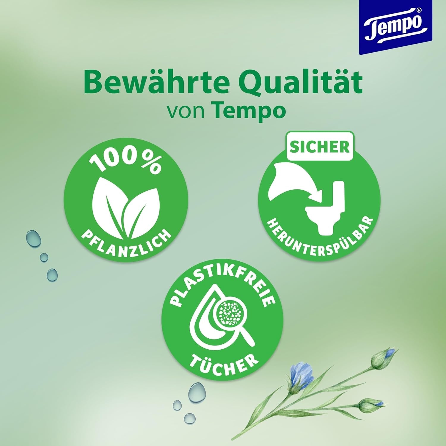 Tempo Șervețele umede de toaletă Natural Skin Balance -16 pachete a câte 42 de șervețele - Cu pantenol și extract din plante - Înlăturabile