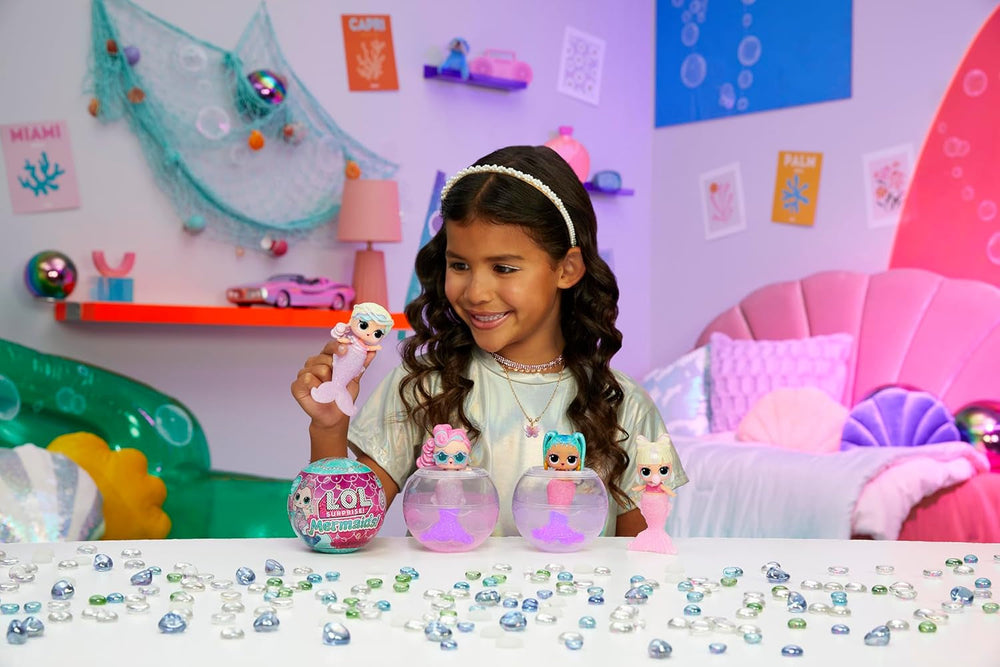 jajaja ¡Sorpresa! Mermaids Tots - Mini muñecas de moda con colas que cambian de color - Adecuadas para coleccionistas, niñas y niños de 4 años en adelante Naty Shop Dolls