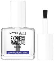 Maybelline New York Esmalte de Uñas, Quick Dry Top Coat Express Manicura, Transparente, 12 ml