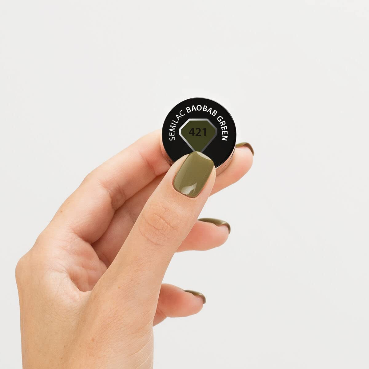 Semilac UV Nagellack Hybrid 421 Baobab Green 7ml Kollektion Into Her Nature